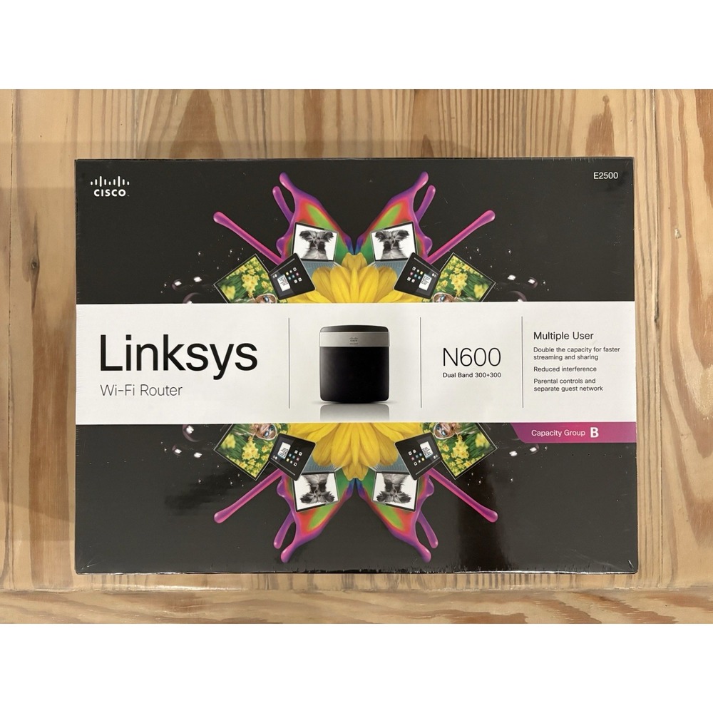 Linksys Wi-Fi Router N600 Dual Band 300+300 Capacity Group B Model E2500-NP